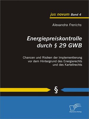 cover image of Energiepreiskontrolle durch § 29 GWB
